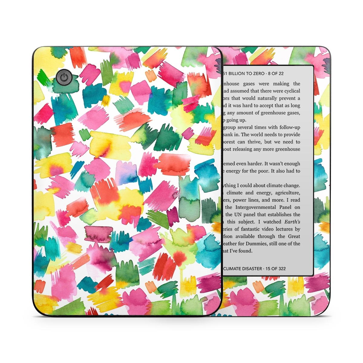 Kobo Clara 2E Skin design of Colorfulness, Rectangle, Pattern, Art, Creative arts, Font, Circle, Tints and shades, Symmetry, Magenta, with white, red, pink, yellow, orange, green, blue colors