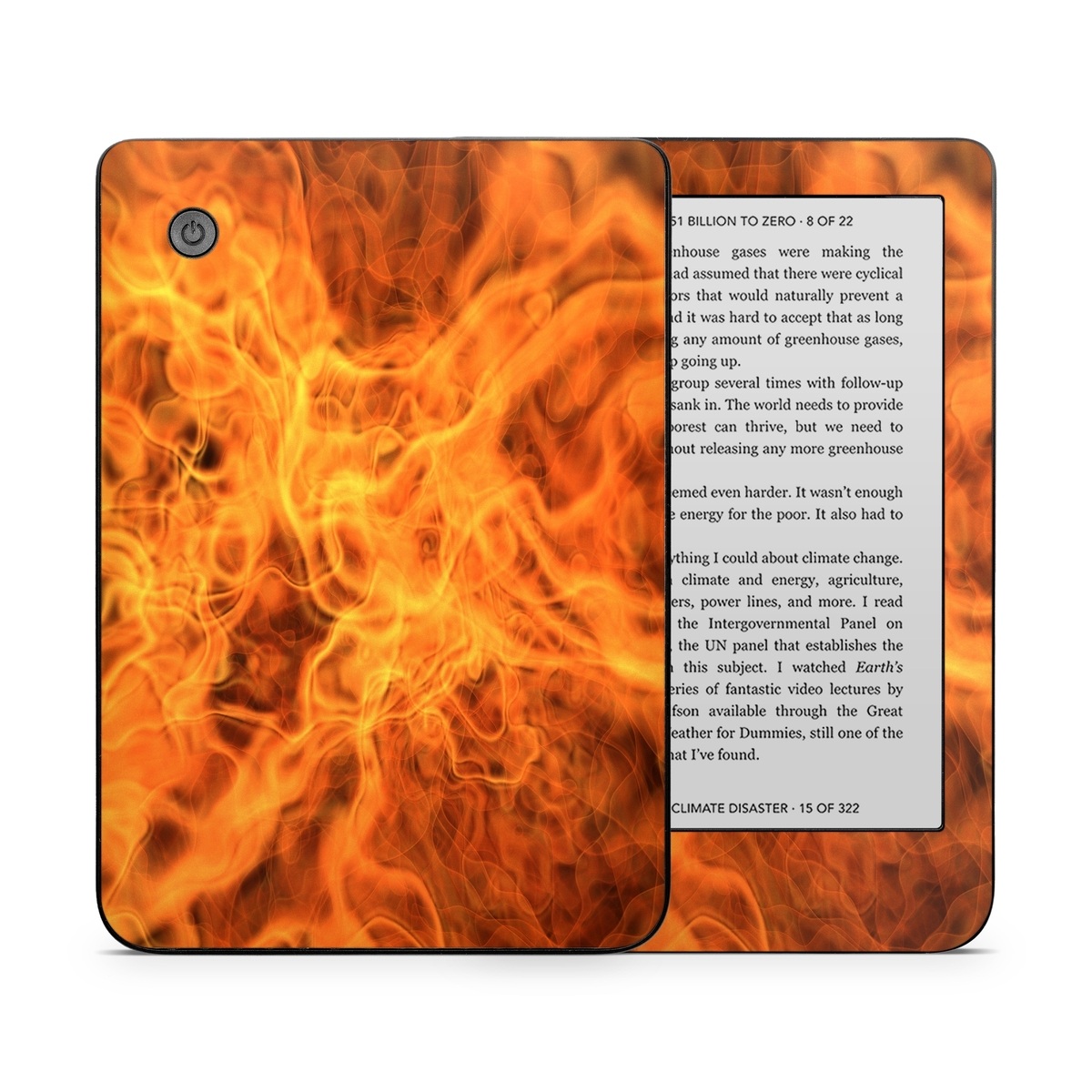 Kobo Clara 2E Skin design of Flame, Fire, Heat, Orange, with red, orange, black colors