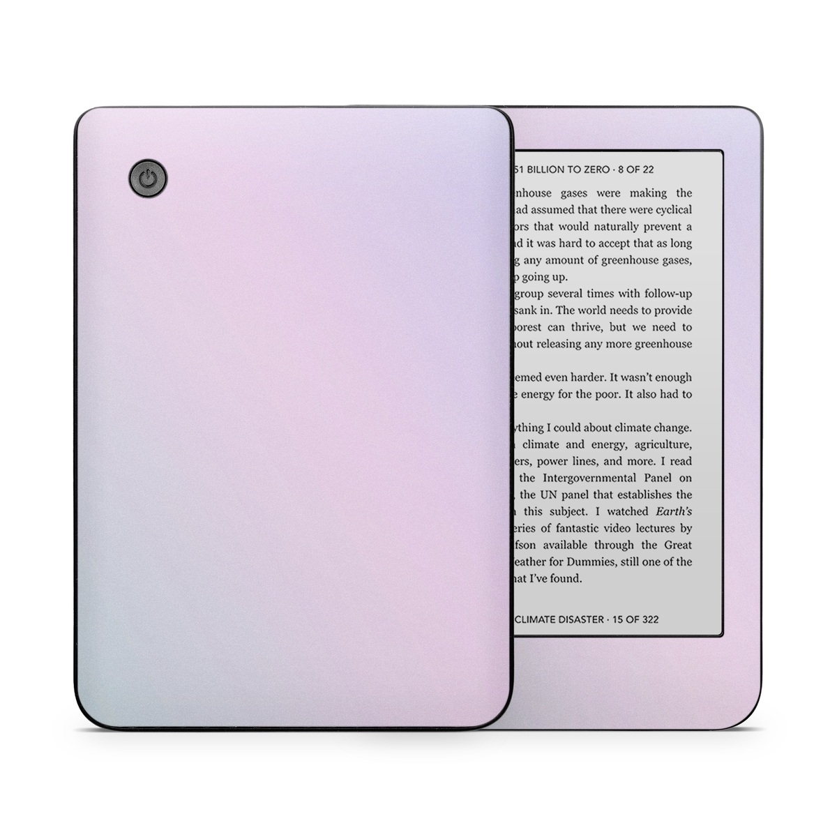 Kobo Clara 2E Skin design of White, Blue, Daytime, Sky, Atmospheric phenomenon, Atmosphere, Calm, Line, Haze, Fog, with pink, purple, blue colors