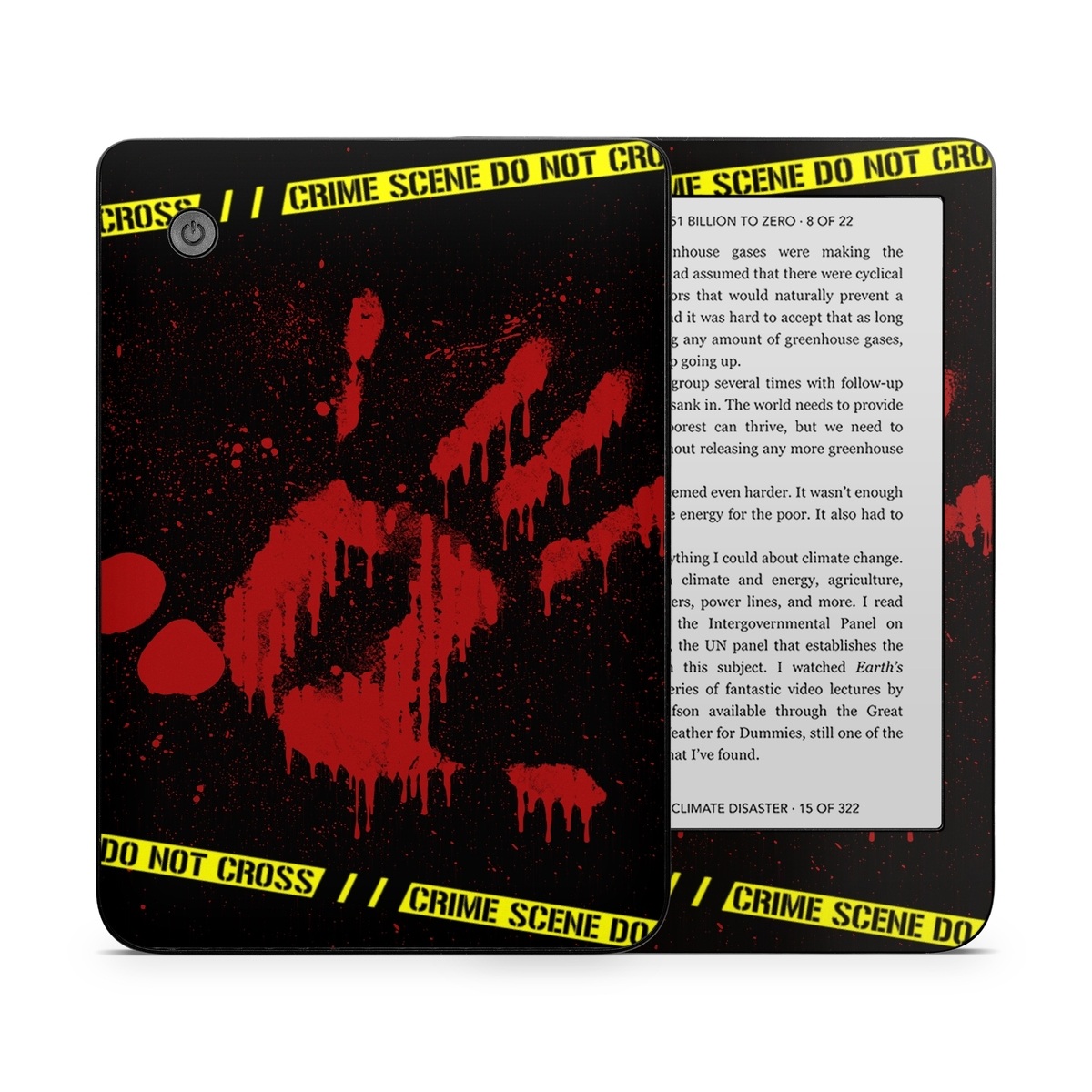 Kobo Clara 2E Skin design of Red, Black, Font, Text, Logo, Graphics, Graphic design, Room, Carmine, Fictional character, with black, red, green colors