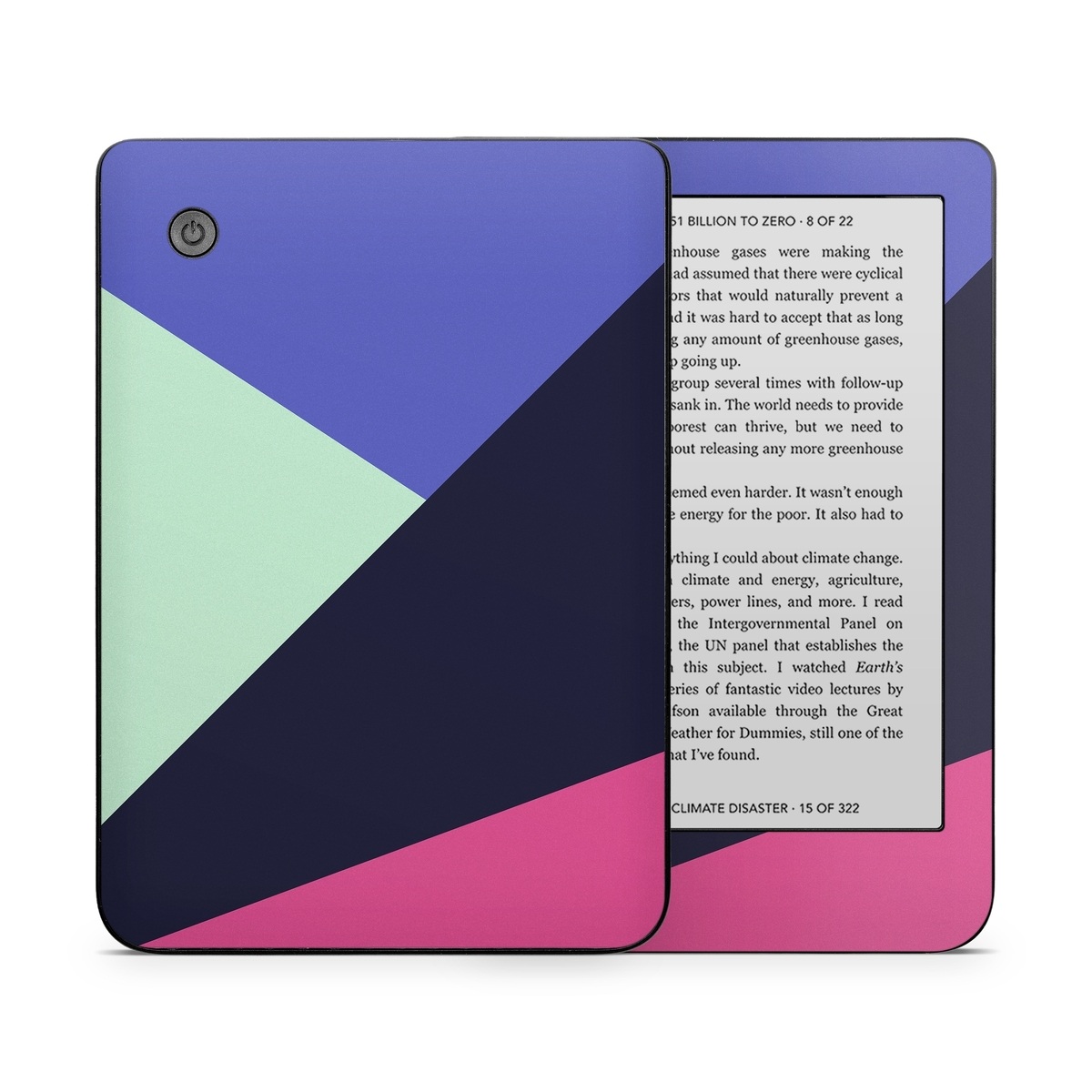 Kobo Clara 2E Skin design of Purple, Violet, Line, Magenta, Graphic design, Triangle, Pattern, Design, Material property, Font, with black, blue, green, pink colors