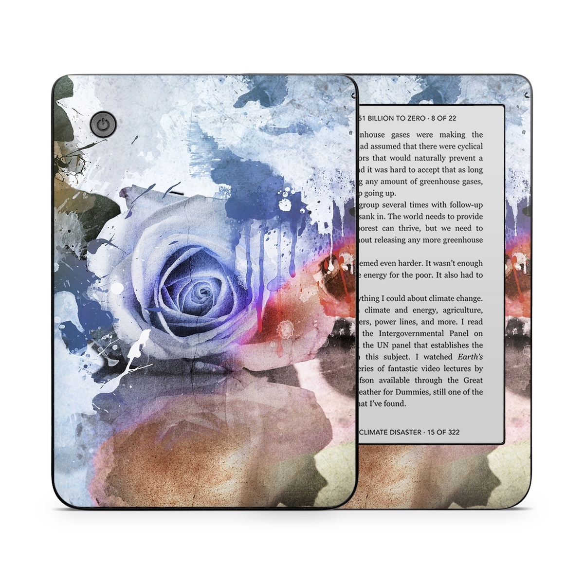 Kobo Clara 2E Skin design of Watercolor paint, Painting, Illustration, Graphic design, Art, Paint, Visual arts, Design, Acrylic paint, Graphics, with red, white, black, orange, pink colors