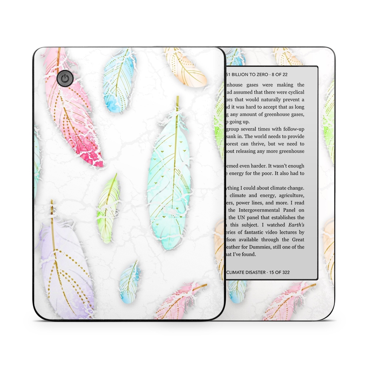 Kobo Clara 2E Skin design of Feather, Fashion accessory, Jewellery, with red, blue, green, purple, white, brown colors