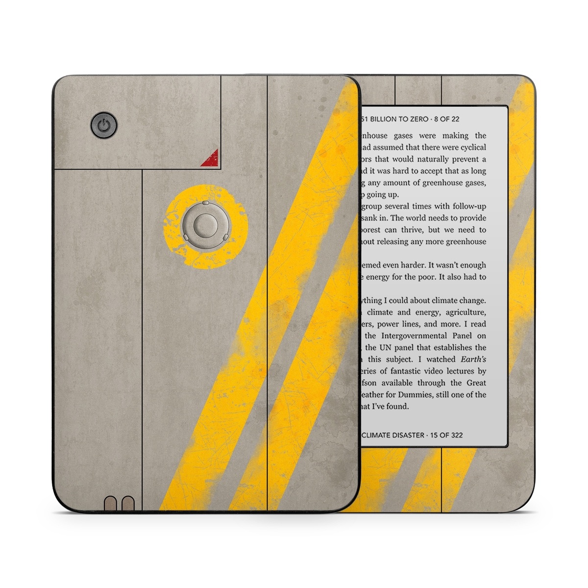 Kobo Clara 2E Skin design of Yellow, Wall, Line, Orange, Design, Concrete, Font, Architecture, Parallel, Wood, with gray, yellow, red, black colors