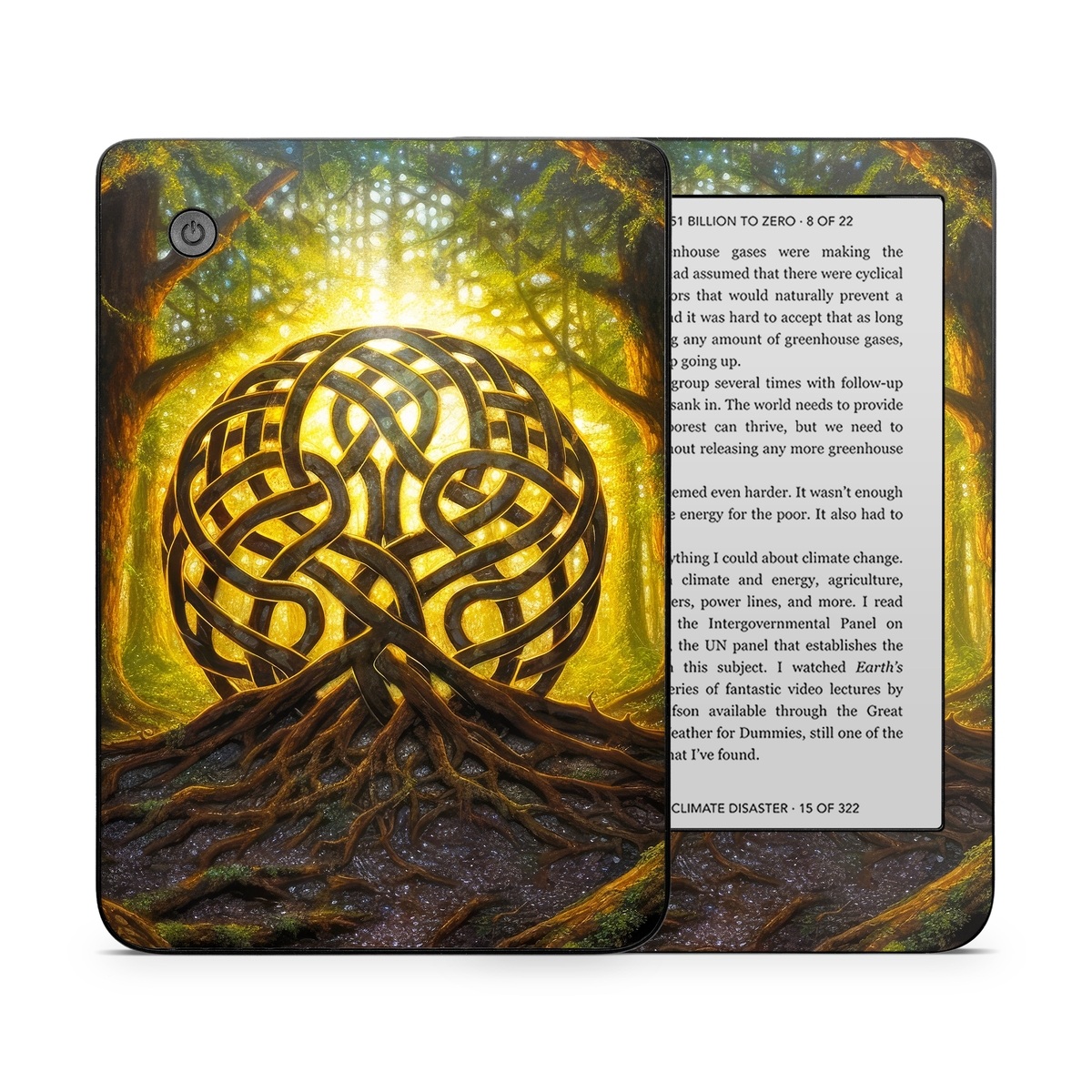 Kobo Clara 2E Skin design of Art, Pattern, Circle, Symmetry, Tints and shades, Visual arts, Design, Electric blue, Graphics, Font, with green, brown, black, gray, yellow, orange, white colors