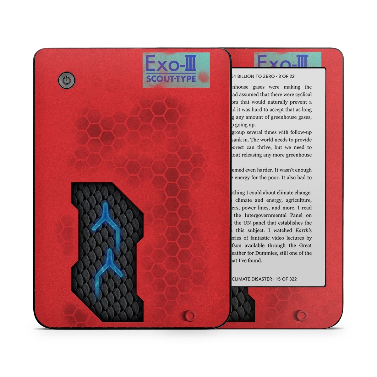 Kobo Clara 2E Skin design of Red, Symbol, Graphics, with black, gray, red, blue colors