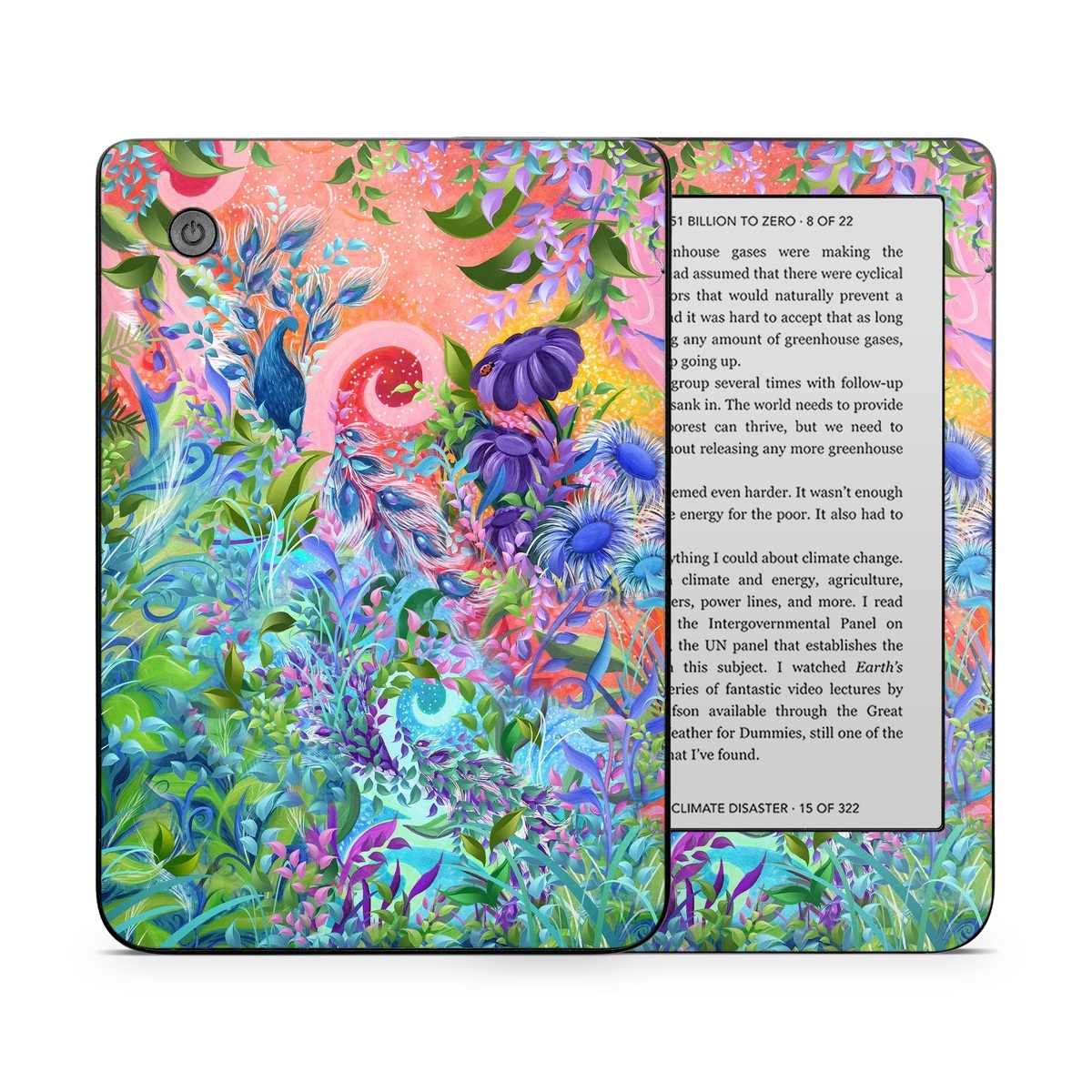 Kobo Clara 2E Skin design of Psychedelic art, Painting, Art, Acrylic paint, Pattern, Modern art, Visual arts, Textile, Design, Organism, with gray, blue, green, pink colors