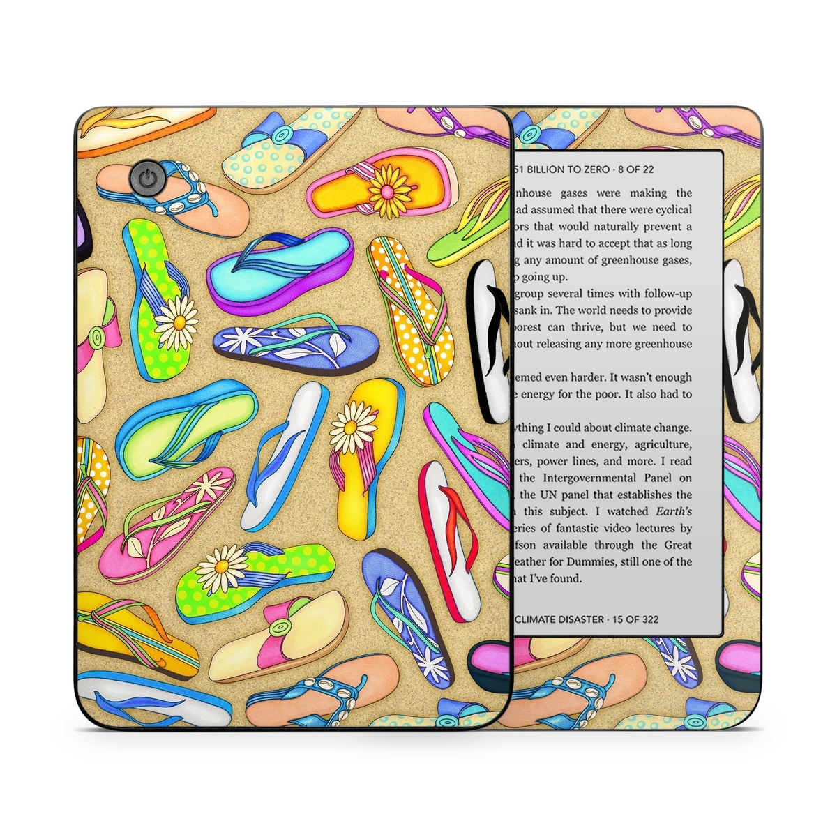 Kobo Clara 2E Skin design of Pattern, Design, Visual arts, Footwear, Art, with gray, green, blue, pink, purple, orange colors