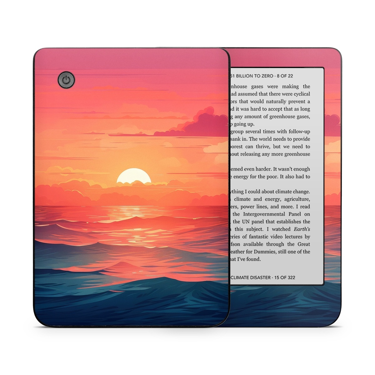 Kobo Clara 2E Skin design of Cloud, Sky, Atmosphere, Daytime, Afterglow, Ecoregion, Nature, Dusk, Water, Orange, with blue, red, yellow, orange, pink, black, purple colors