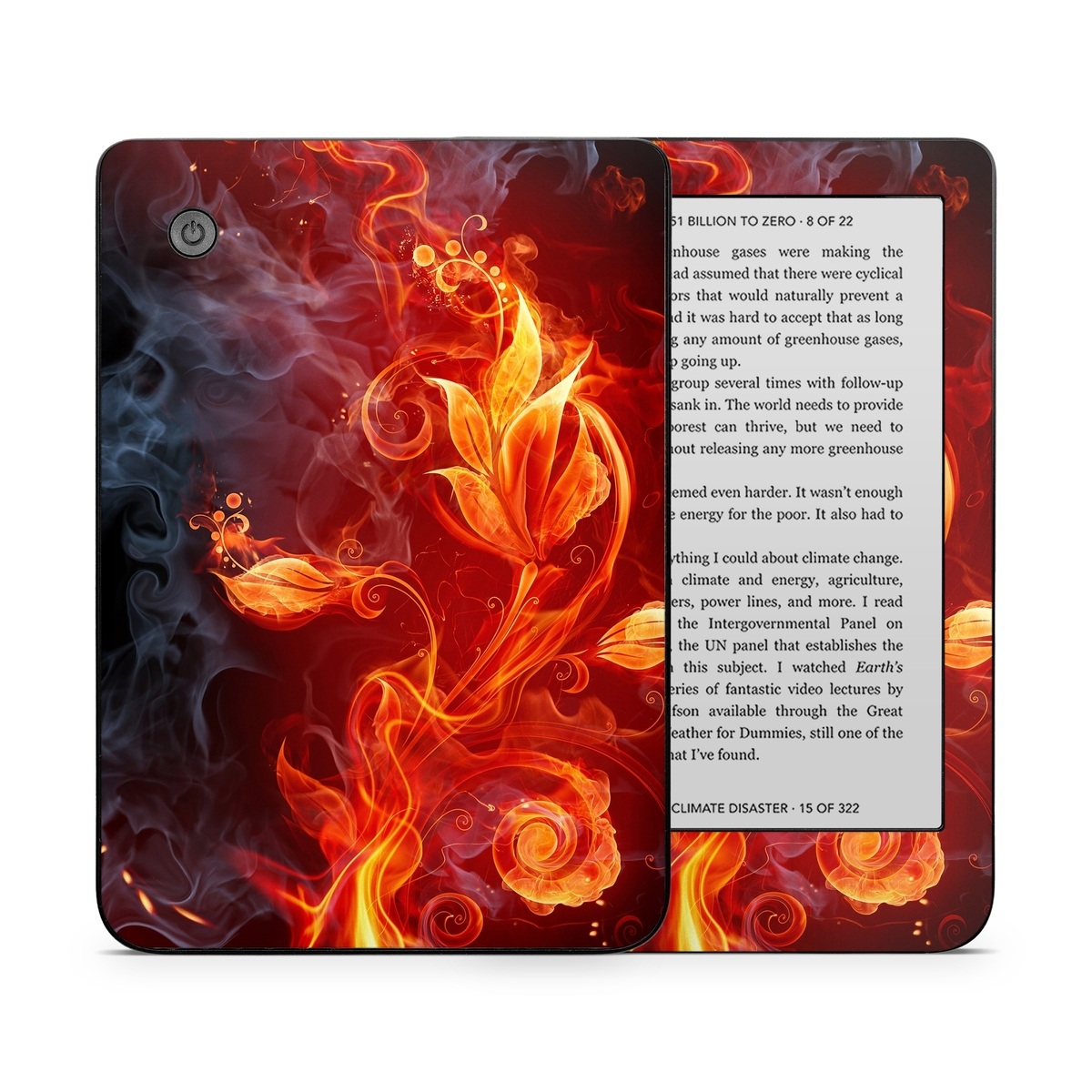 Kobo Clara 2E Skin design of Flame, Fire, Heat, Red, Orange, Fractal art, Graphic design, Geological phenomenon, Design, Organism, with black, red, orange colors