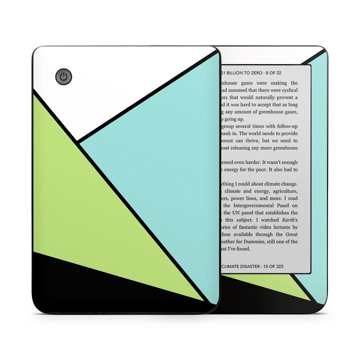 Kobo Clara 2E Skin design of Green, Line, Blue, Triangle, Design, Parallel, Pattern, Graphic design, Slope, with white, black, green, blue colors