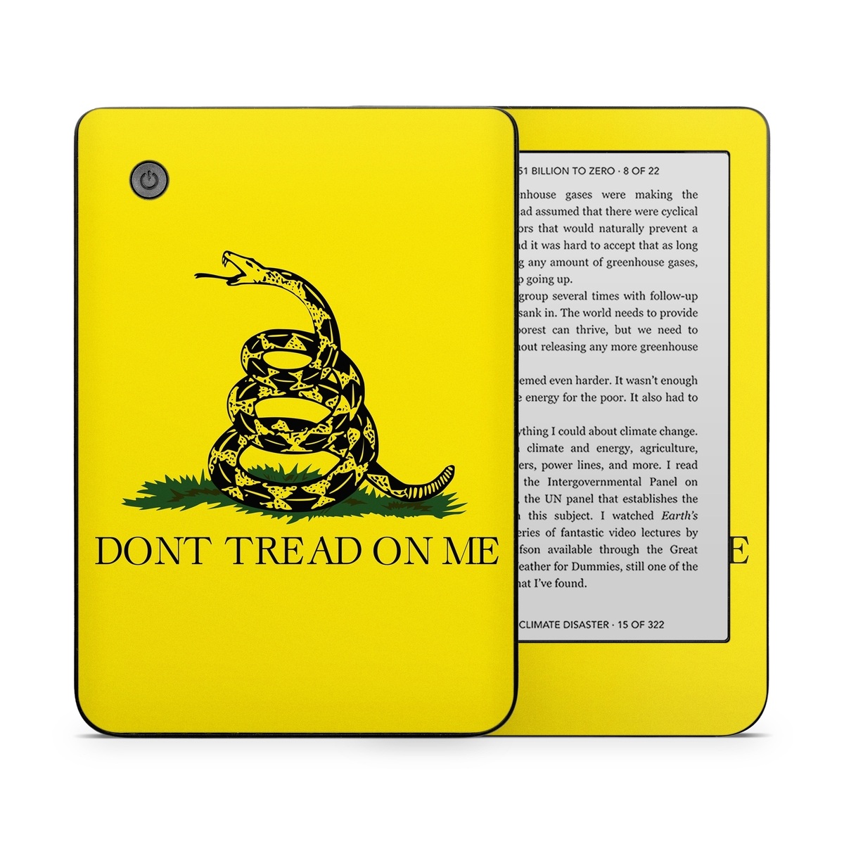 Kobo Clara 2E Skin design of Yellow, Font, Logo, Graphics, Illustration, with orange, black, green colors