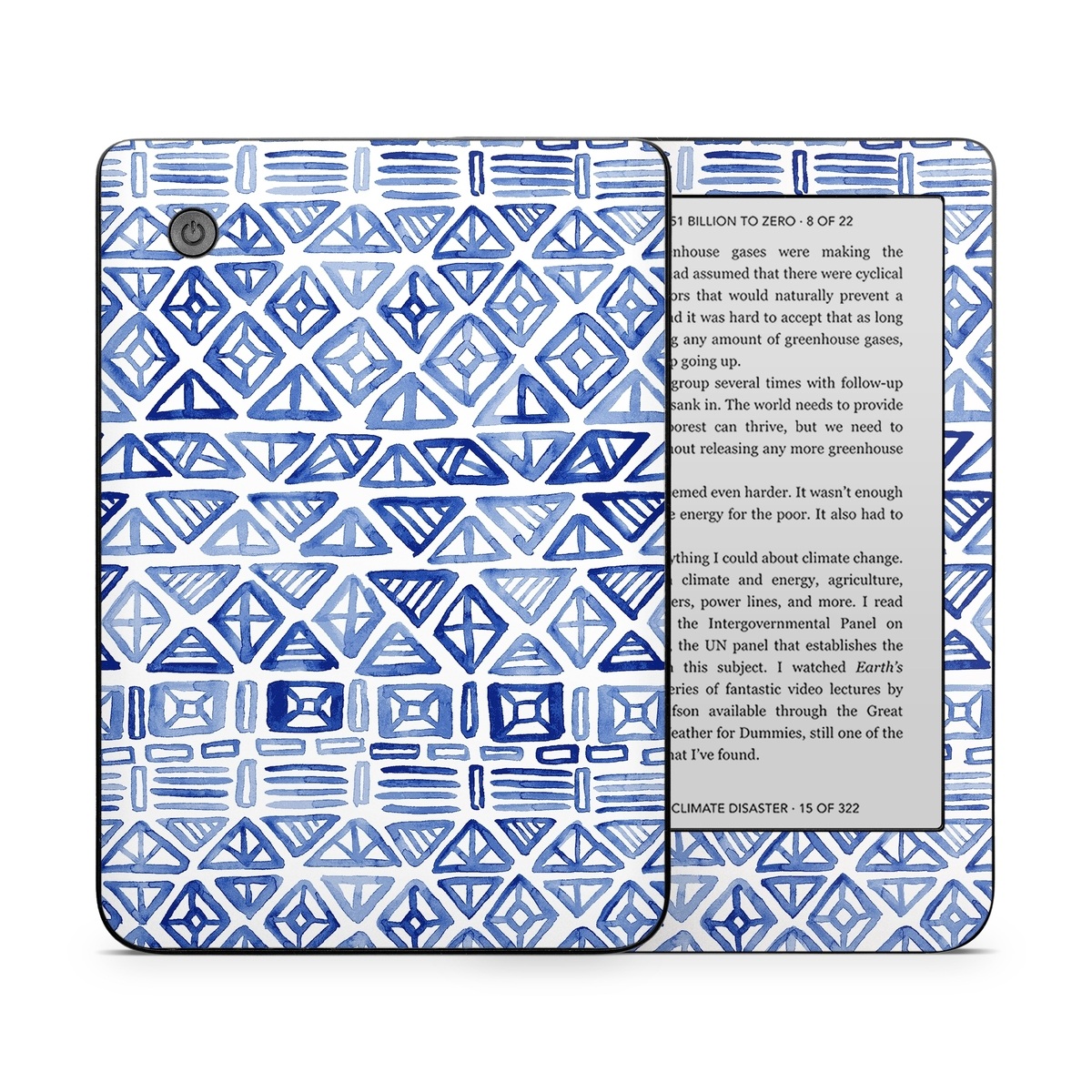 Kobo Clara 2E Skin design of Pattern, Line, Design, Symmetry, Visual arts, Parallel, with white, blue colors