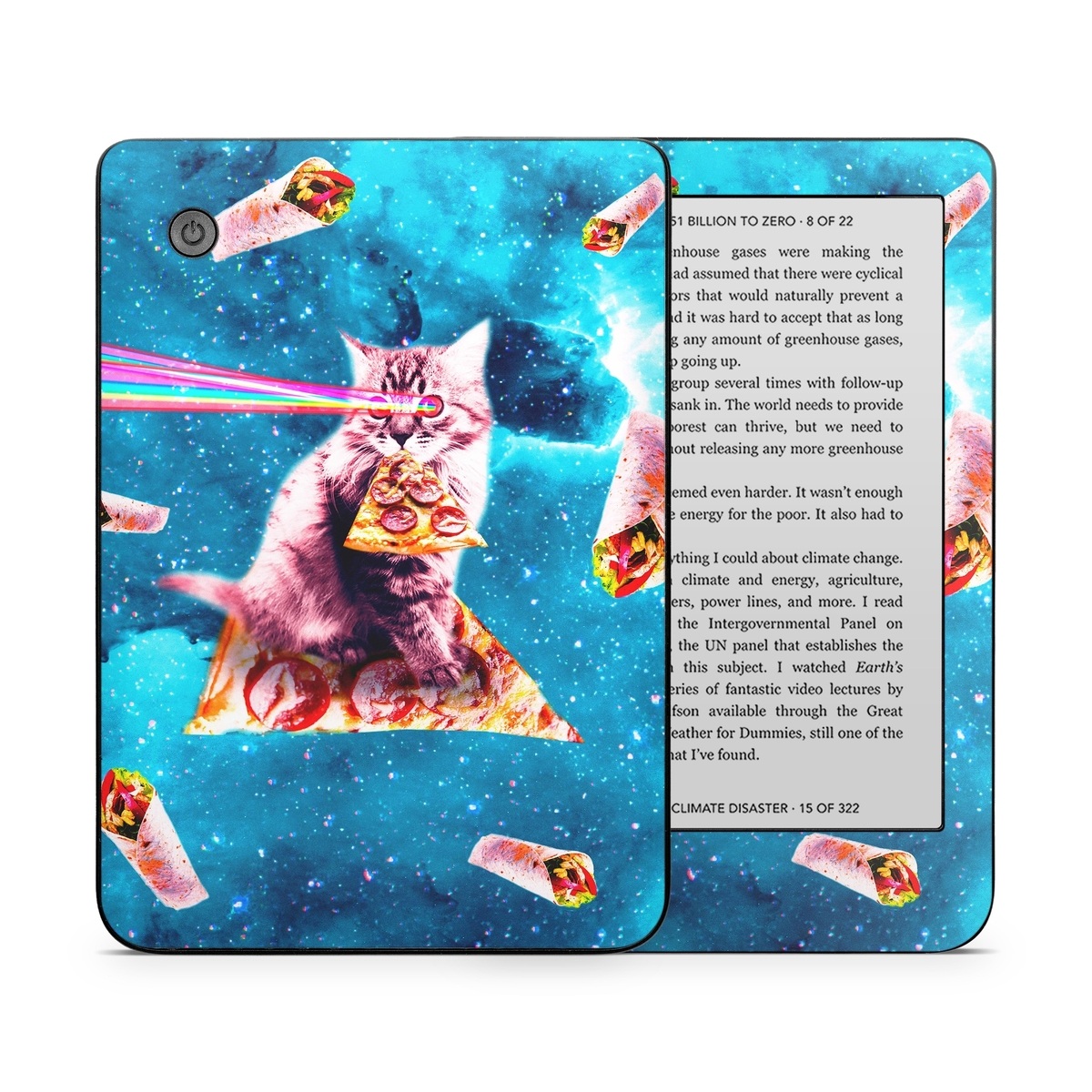 Kobo Clara 2E Skin design of Illustration, Organism, Graphic design, Art, Space, Fictional character, Extreme sport, Graphics, with blue, white, gray, yellow, red, orange colors