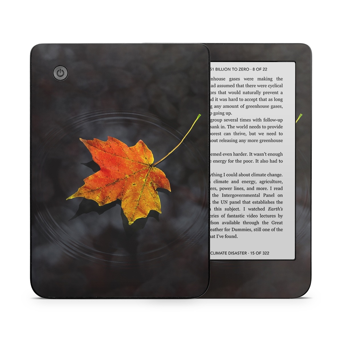 Kobo Clara 2E Skin design of Leaf, Maple leaf, Tree, Black maple, Sky, Yellow, Deciduous, Orange, Autumn, Red, with black, red, green colors