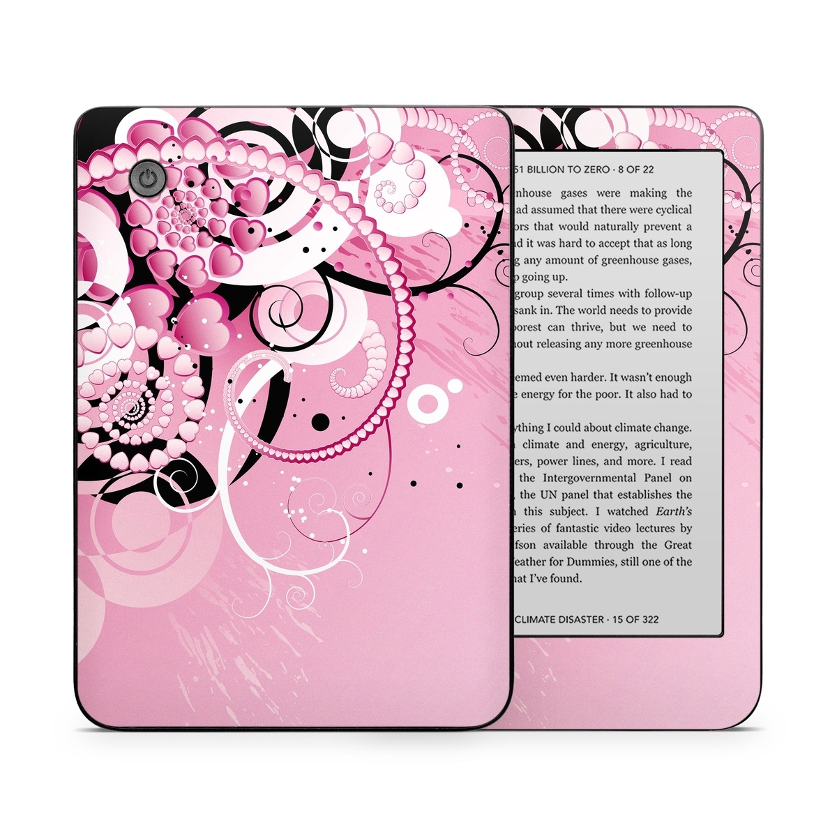 Kobo Clara 2E Skin design of Pink, Floral design, Graphic design, Text, Design, Flower Arranging, Pattern, Illustration, Flower, Floristry, with pink, gray, black, white, purple, red colors
