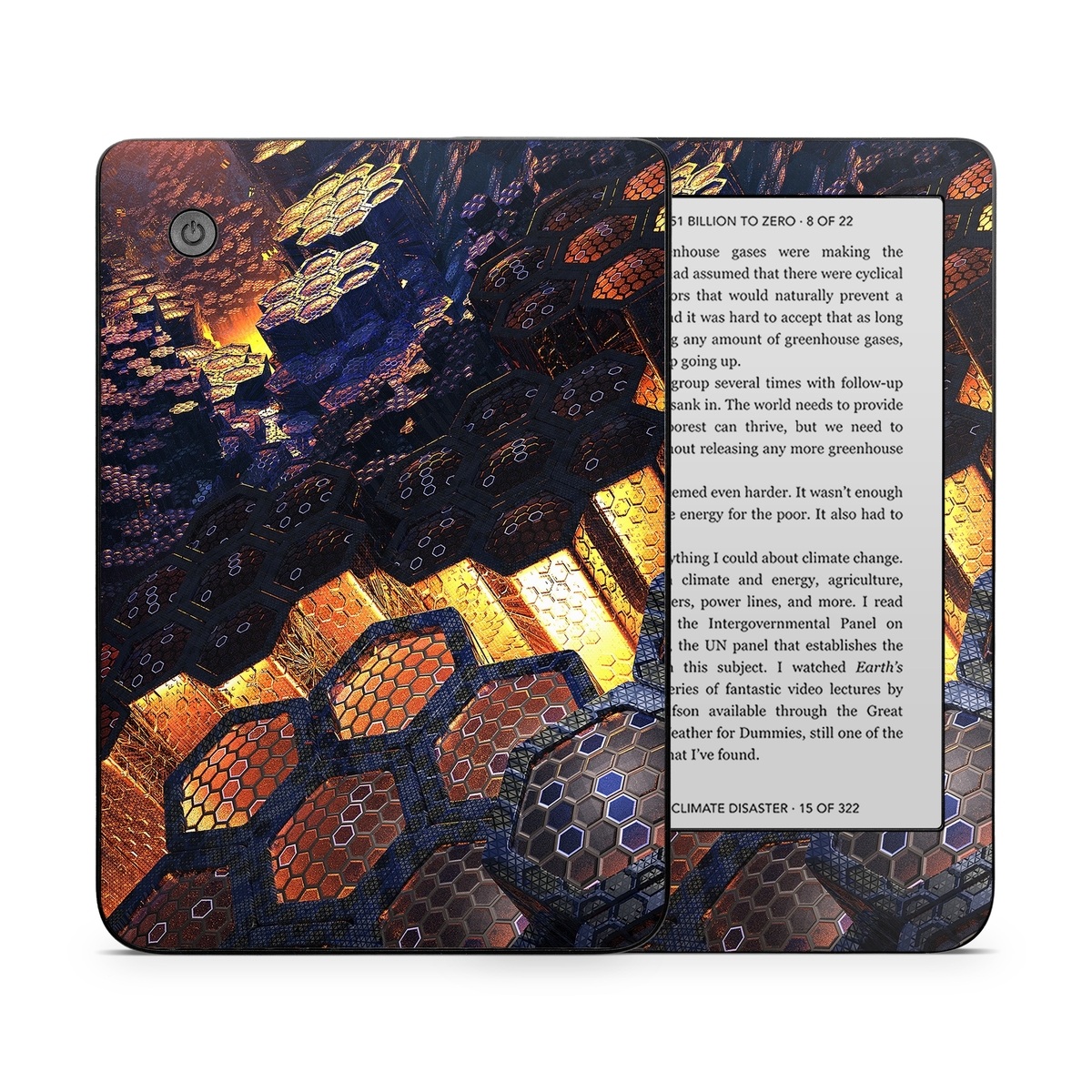 Kobo Clara 2E Skin design of Geological phenomenon, Sky, Water, Cobblestone, Rock, Reflection, Colorfulness, World, Art, with black, red, green colors