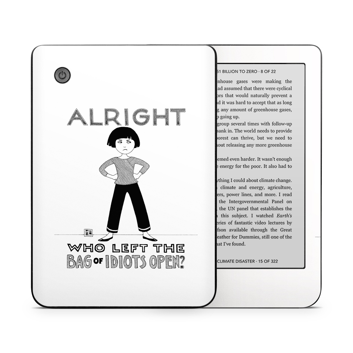 Kobo Clara 2E Skin design of Font, Poster, Illustration, with black, white colors