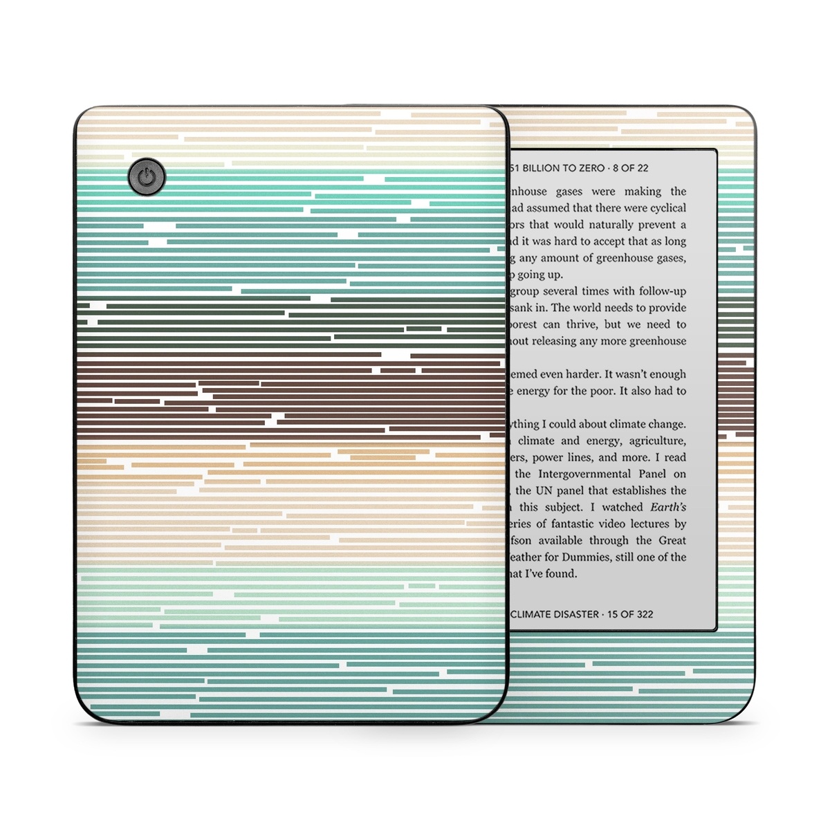 Kobo Clara 2E Skin design of Line, Parallel, Pattern, with blue, brown, yellow, orange colors