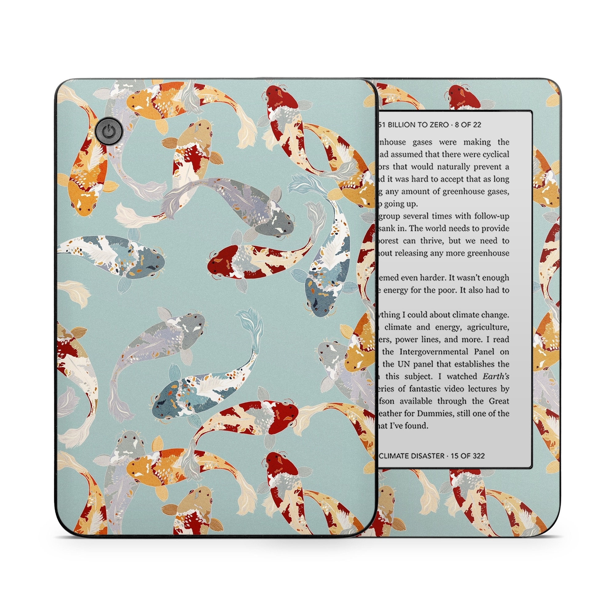 Kobo Clara 2E Skin design of Ecoregion, World, Organism, Line, Font, Art, Pattern, Electric blue, Graphics, Illustration, with blue, white, red, orange, yellow, gray colors