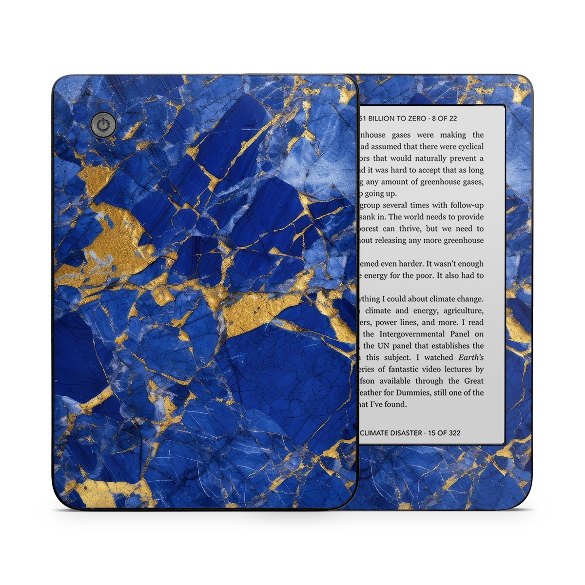 Kobo Clara 2E Skin design of Liquid, Blue, Azure, Fluid, Pattern, Electric blue, Tints and shades, Transparent material, Water, Symmetry, with blue, yellow, brown, orange colors