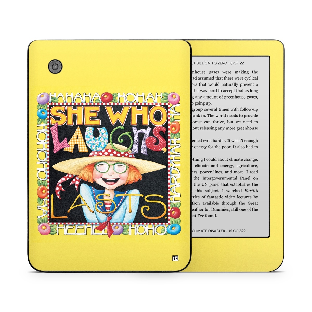 Kobo Clara 2E Skin design of Text, with orange, black, gray, green, red, pink colors