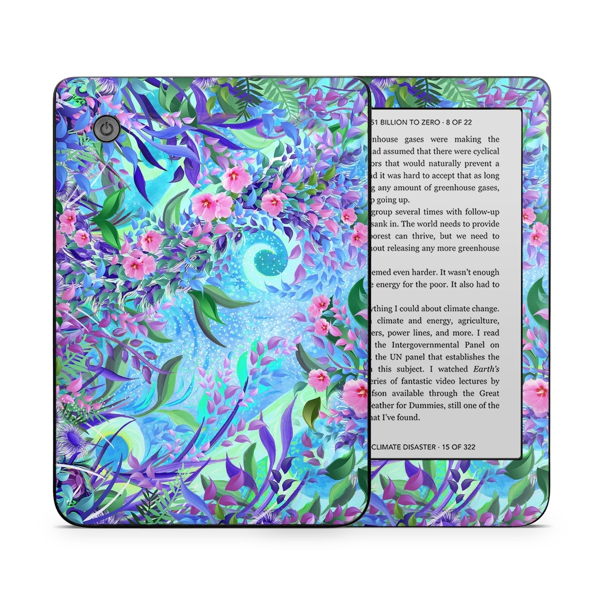 Kobo Clara 2E Skin design of Psychedelic art, Pattern, Lilac, Purple, Art, Pink, Design, Fractal art, Visual arts, Organism, with gray, blue, purple colors