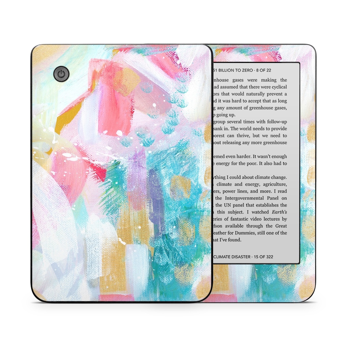 Kobo Clara 2E Skin design of Colorfulness, Art paint, Paint, Pink, Creative arts, Art, Aqua, Magenta, Tints and shades, Font, with white, blue, pink, purple, green, yellow colors