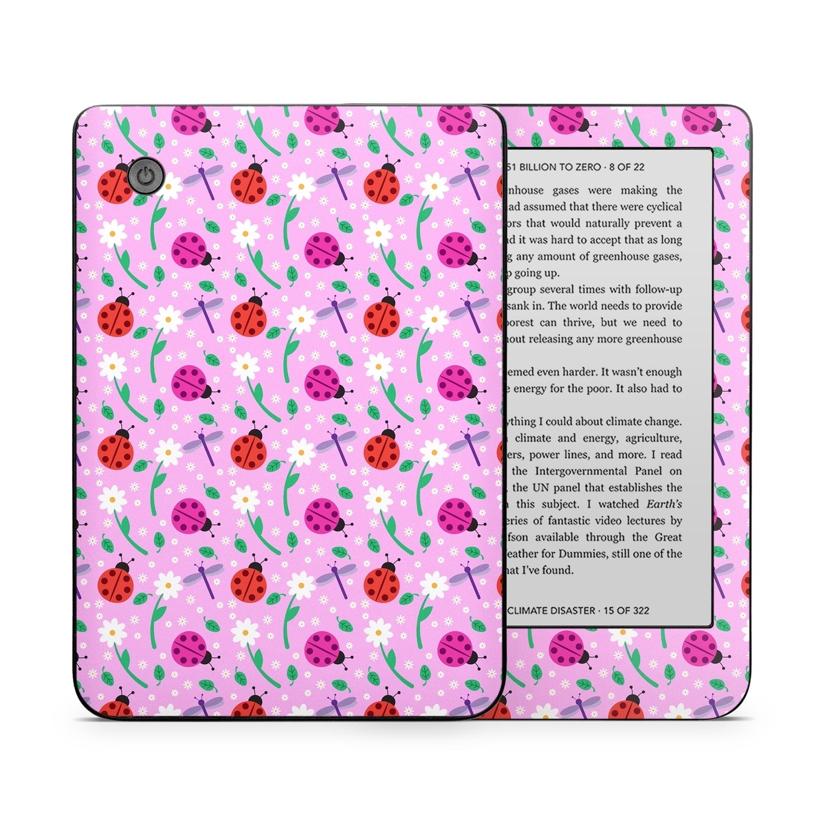 Kobo Clara 2E Skin design of Pink, Pattern, Design, Magenta, Clip art, Plant, Visual arts, Ladybug, Child art, Illustration, with pink, white, purple, gray, red, blue colors