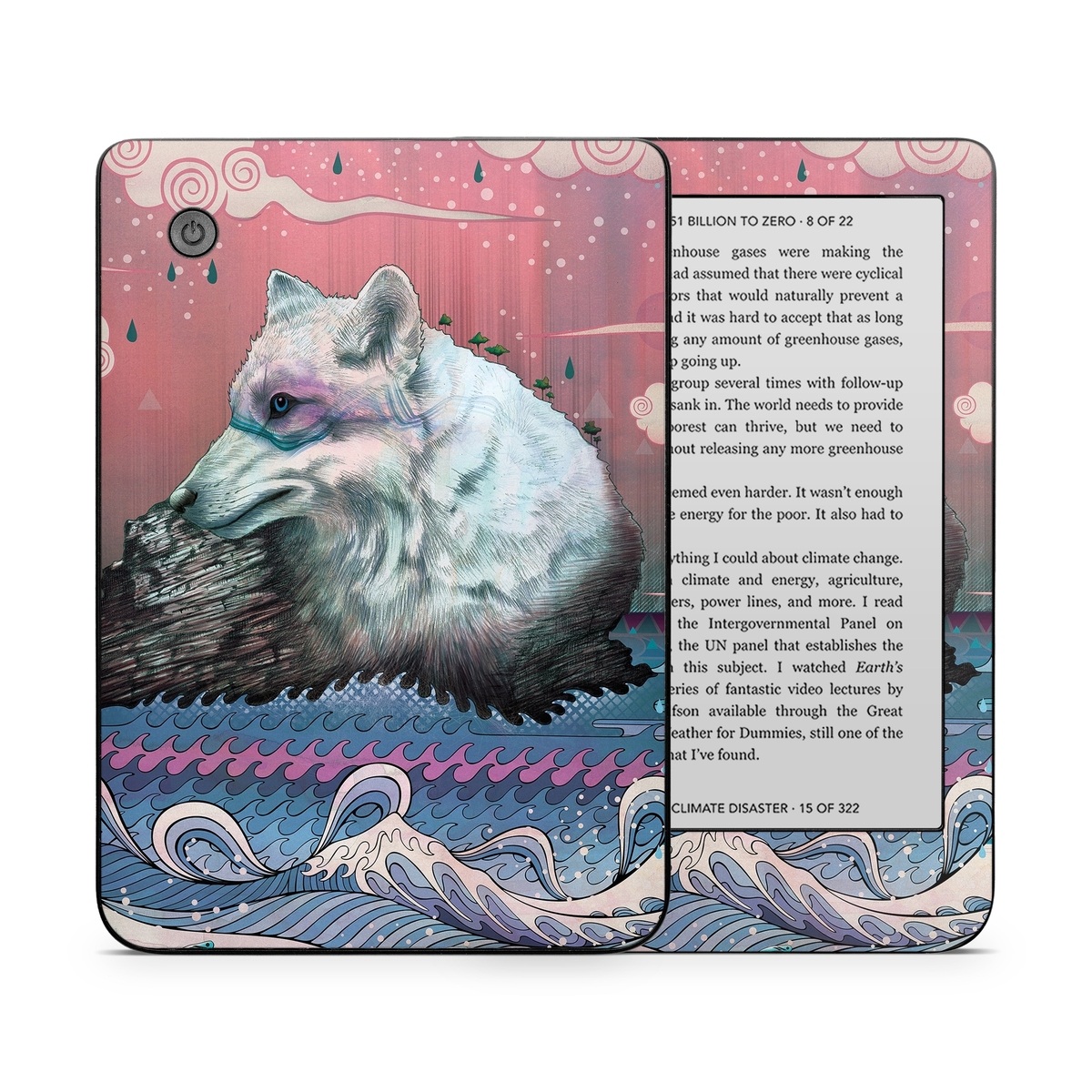 Kobo Clara 2E Skin design of Illustration, Art, with gray, black, blue, red, purple colors