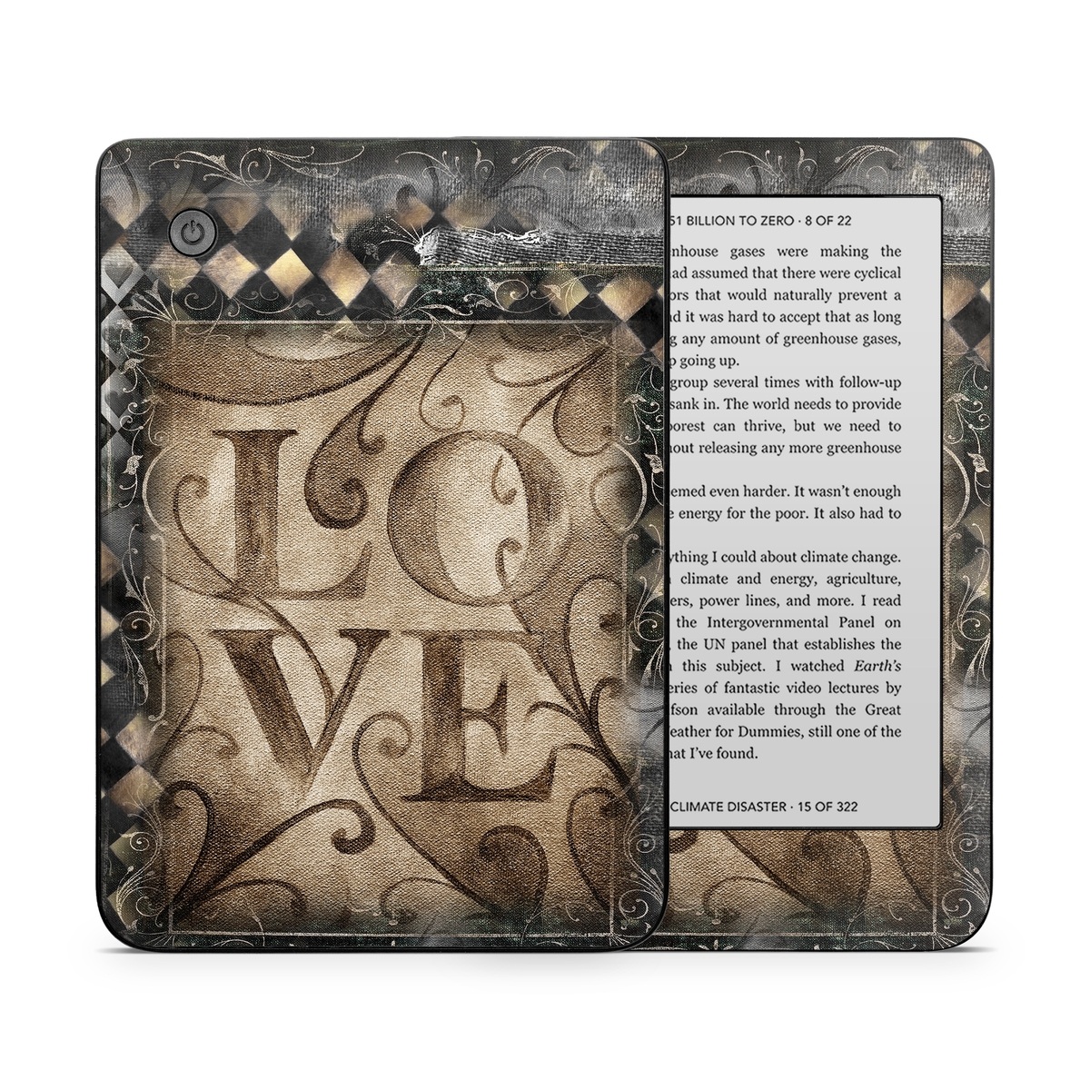 Kobo Clara 2E Skin design of Pattern, Brown, Design, Textile, Art, with black, gray, green, red colors