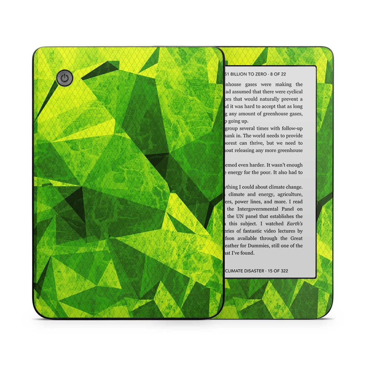 Kobo Clara 2E Skin design of Green, Pattern, Leaf, Design, Illustration, with green colors