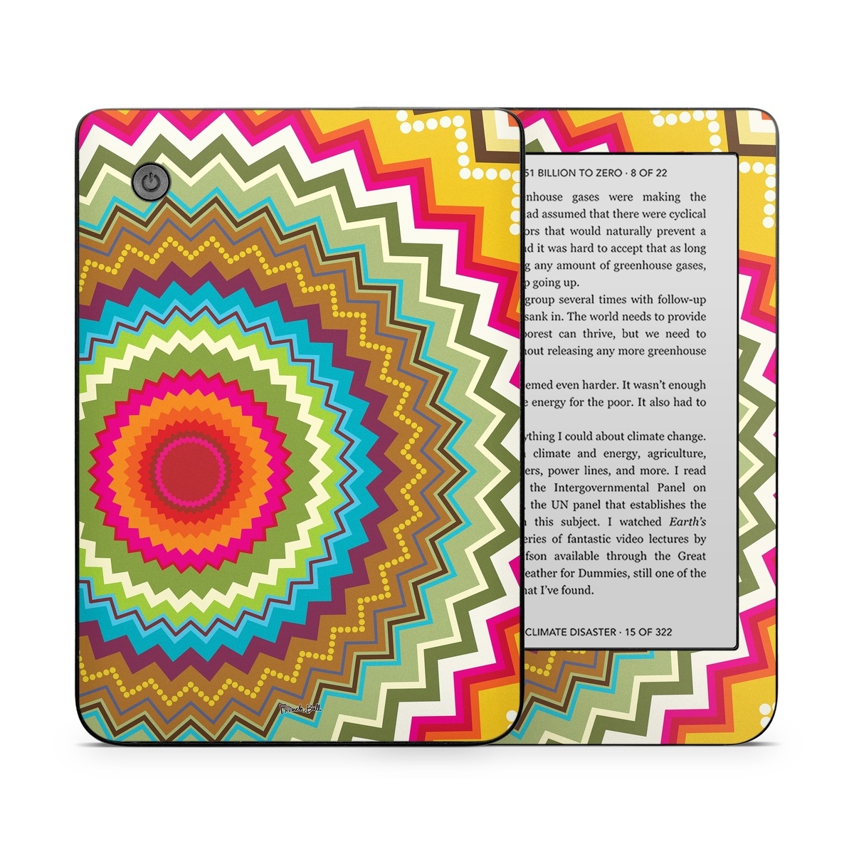 Kobo Clara 2E Skin design of Colorfulness, Textile, Art, Creative arts, Triangle, Rectangle, Symmetry, Circle, Pattern, Tints and shades, with red, orange, yellow, pink, green, white, black, blue, brown colors