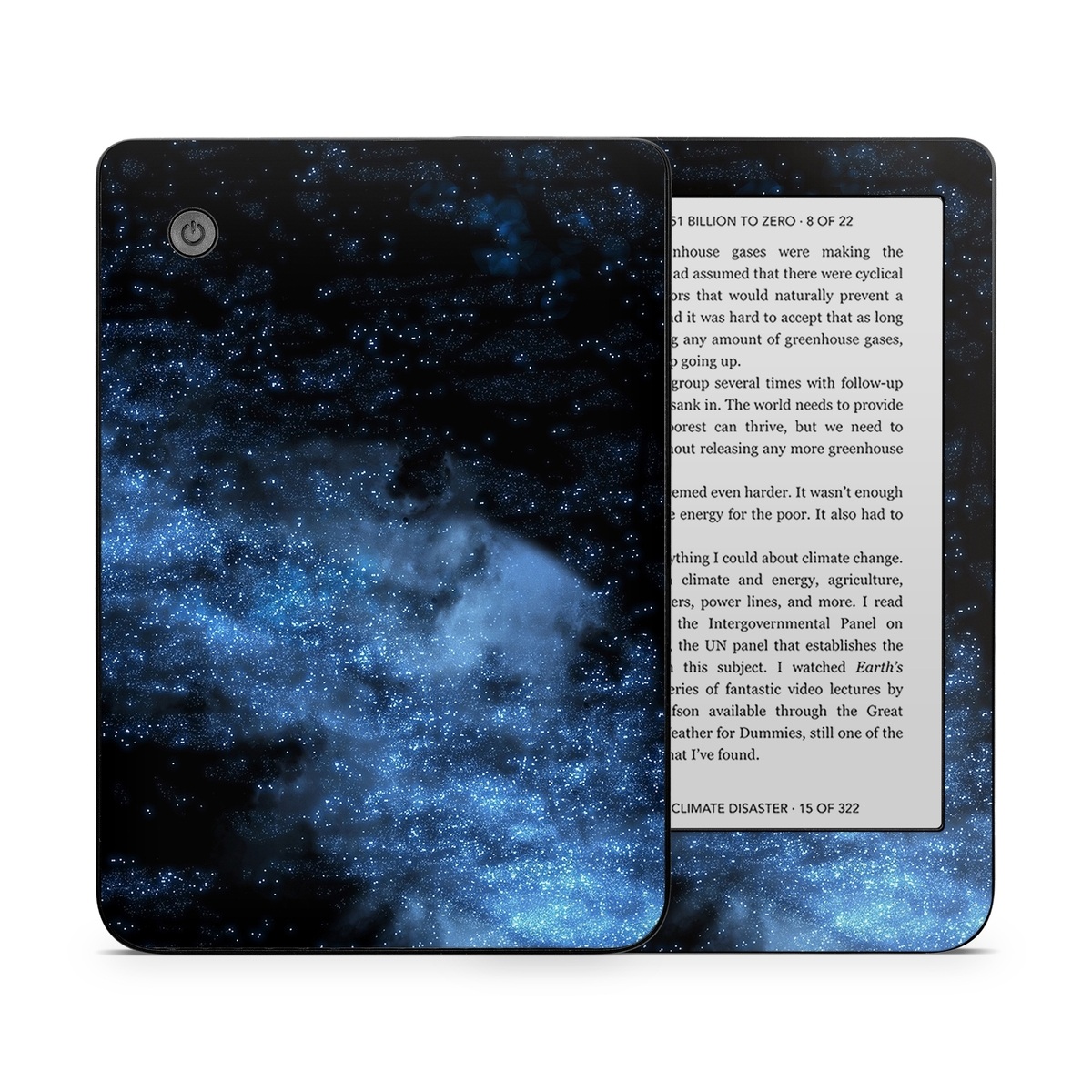 Kobo Clara 2E Skin design of Sky, Atmosphere, Black, Blue, Outer space, Atmospheric phenomenon, Astronomical object, Darkness, Universe, Space, with black, blue colors