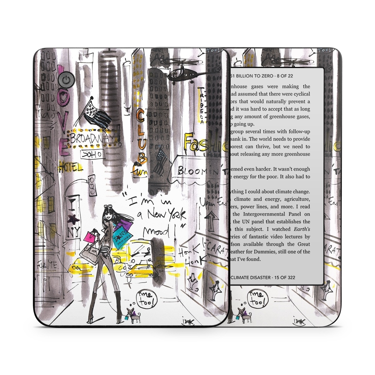 Kobo Clara 2E Skin design of Drawing, Sketch, Fictional character, Graphic design, Illustration, Art, with gray, white, black, red, green colors