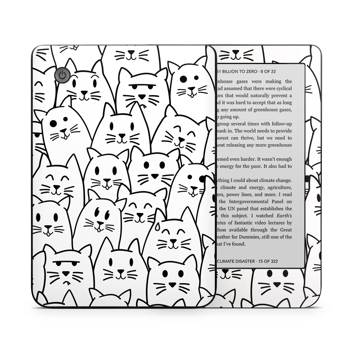 Kobo Clara 2E Skin design of White, Line art, Text, Black, Pattern, Black-and-white, Line, Design, Font, Organism, with white, black colors