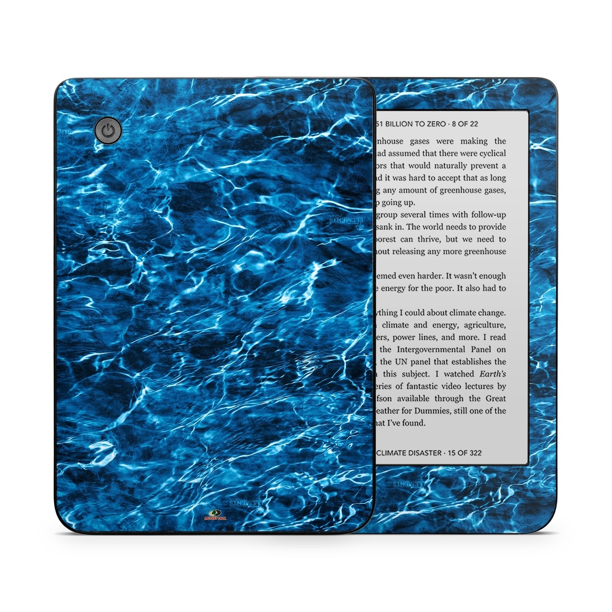 Kobo Clara 2E Skin design of Blue, Water, Aqua, Turquoise, Azure, Electric blue, Sky, Pattern, Sea, Ocean, with blue, black colors