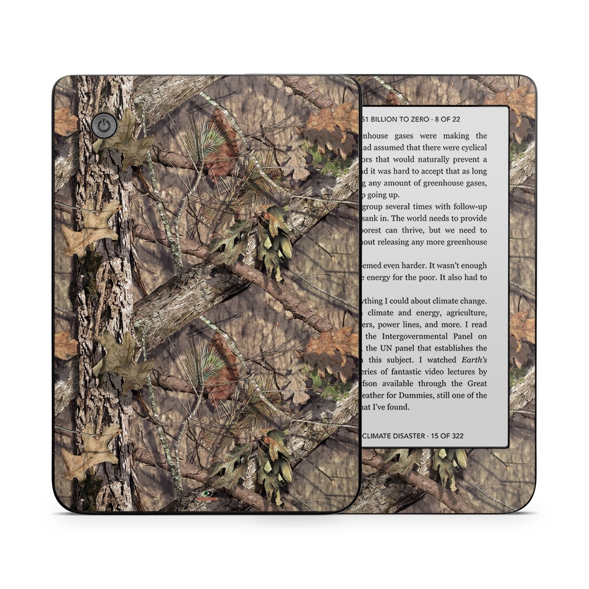 Kobo Clara 2E Skin design of shellbark hickory, Camouflage, Tree, Branch, Trunk, Plant, Leaf, Adaptation, Wood, Twig, with orange, green, red, black, gray colors
