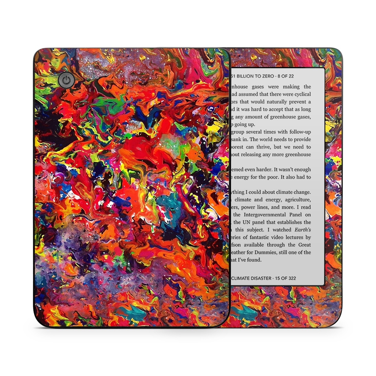 Kobo Clara 2E Skin design of Colorfulness, Modern art, Acrylic paint, Painting, Visual arts, Art, Psychedelic art, Textile, Pattern, Paint, with red, yellow, green, orange, yellow colors