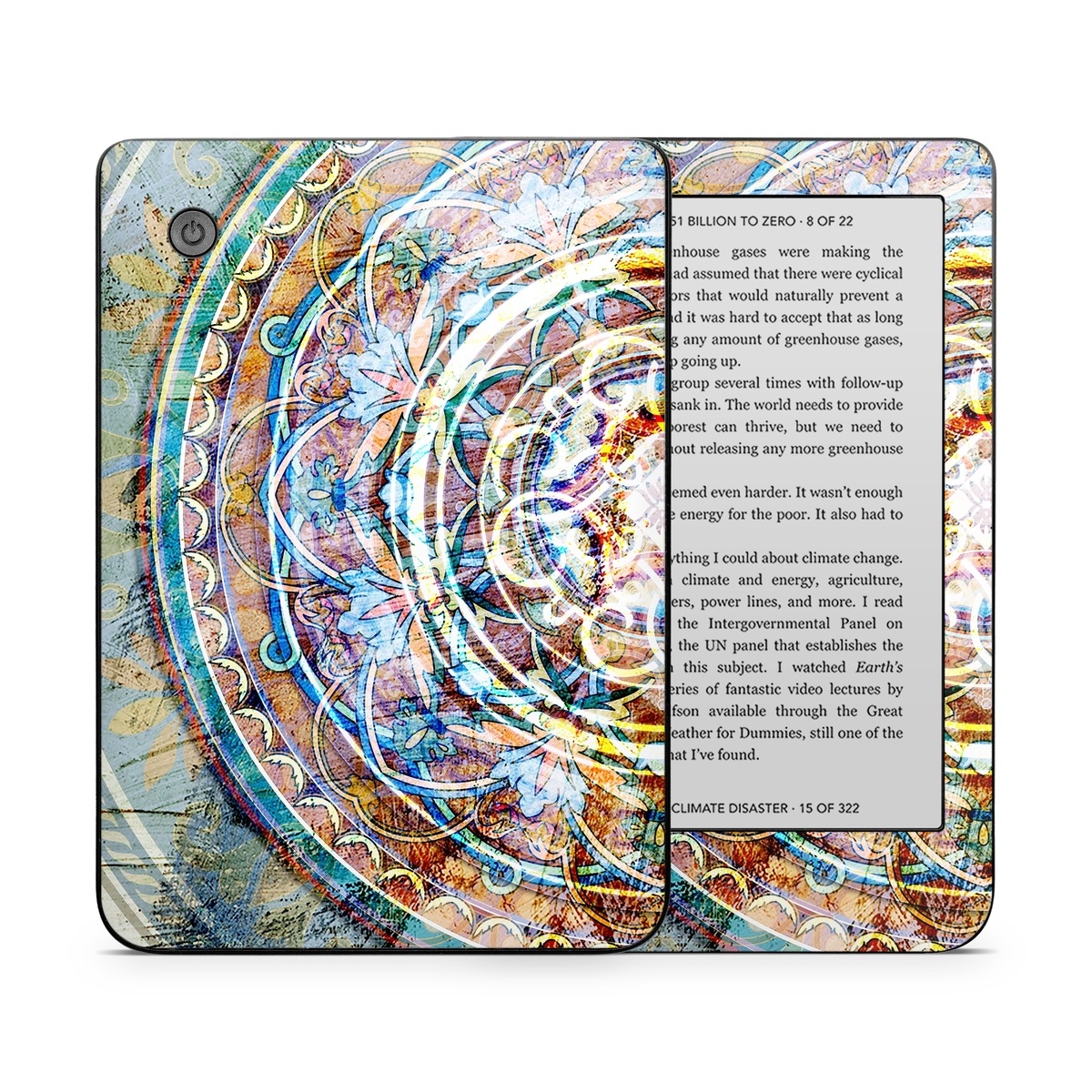 Kobo Clara 2E Skin design of Circle, Ceramic, Tableware, with yellow, red, orange, white, blue, green, gray colors