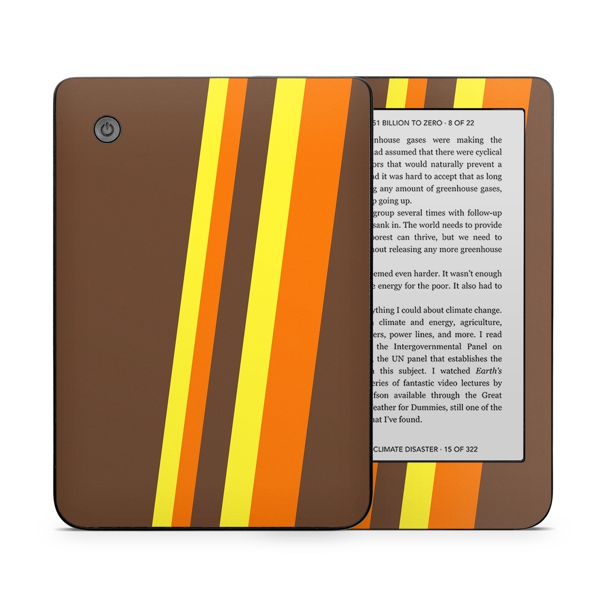 Kobo Clara 2E Skin design of Orange, Yellow, Line, Brown, Font, Material property, Graphic design, Pattern, Parallel, with brown, orange, yellow colors