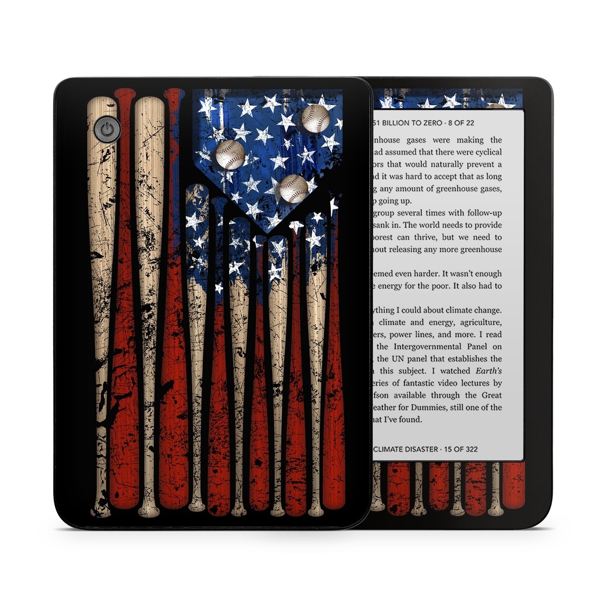 Kobo Clara 2E Skin design of Baseball bat, Baseball equipment, with black, red, gray, green, blue colors