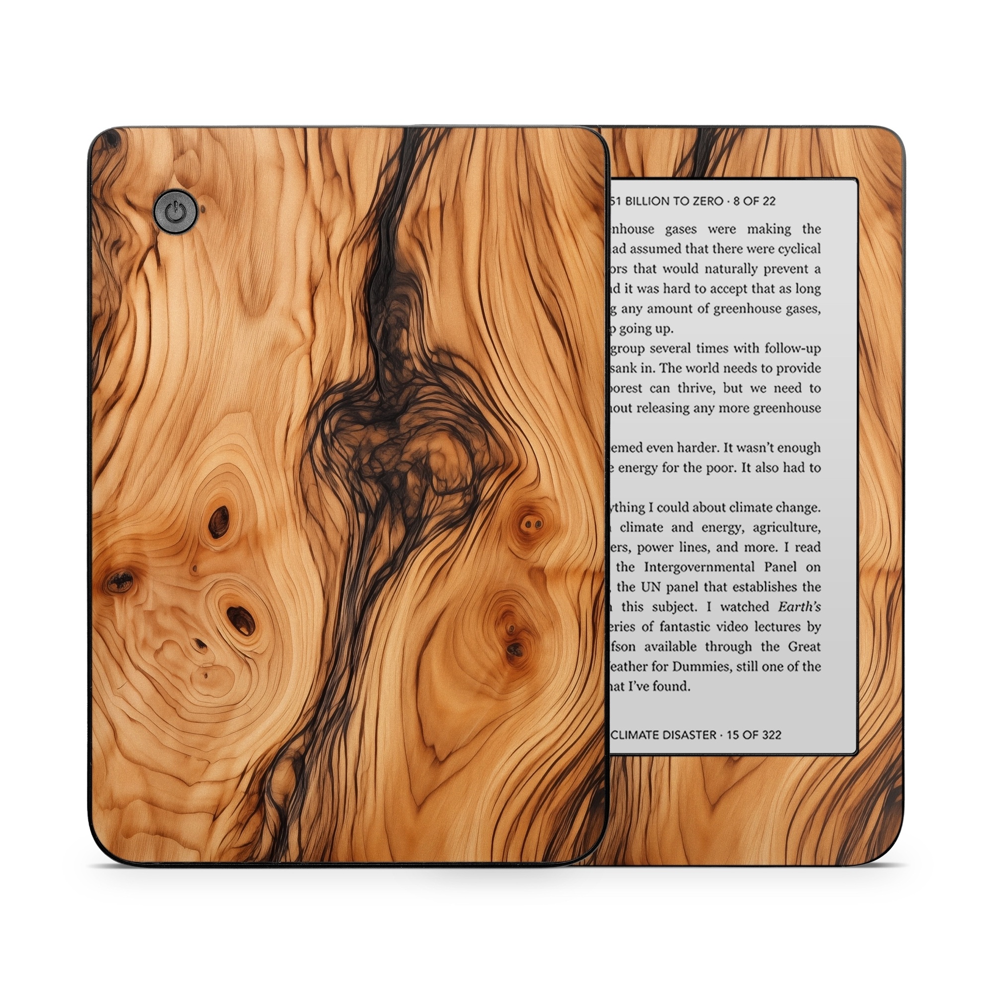 Kobo Clara 2E Skin design of Brown, Wood, Trunk, Wood stain, Floor, Liquid, Art, Woody plant, Landscape, Flooring, with black, brown, orange colors