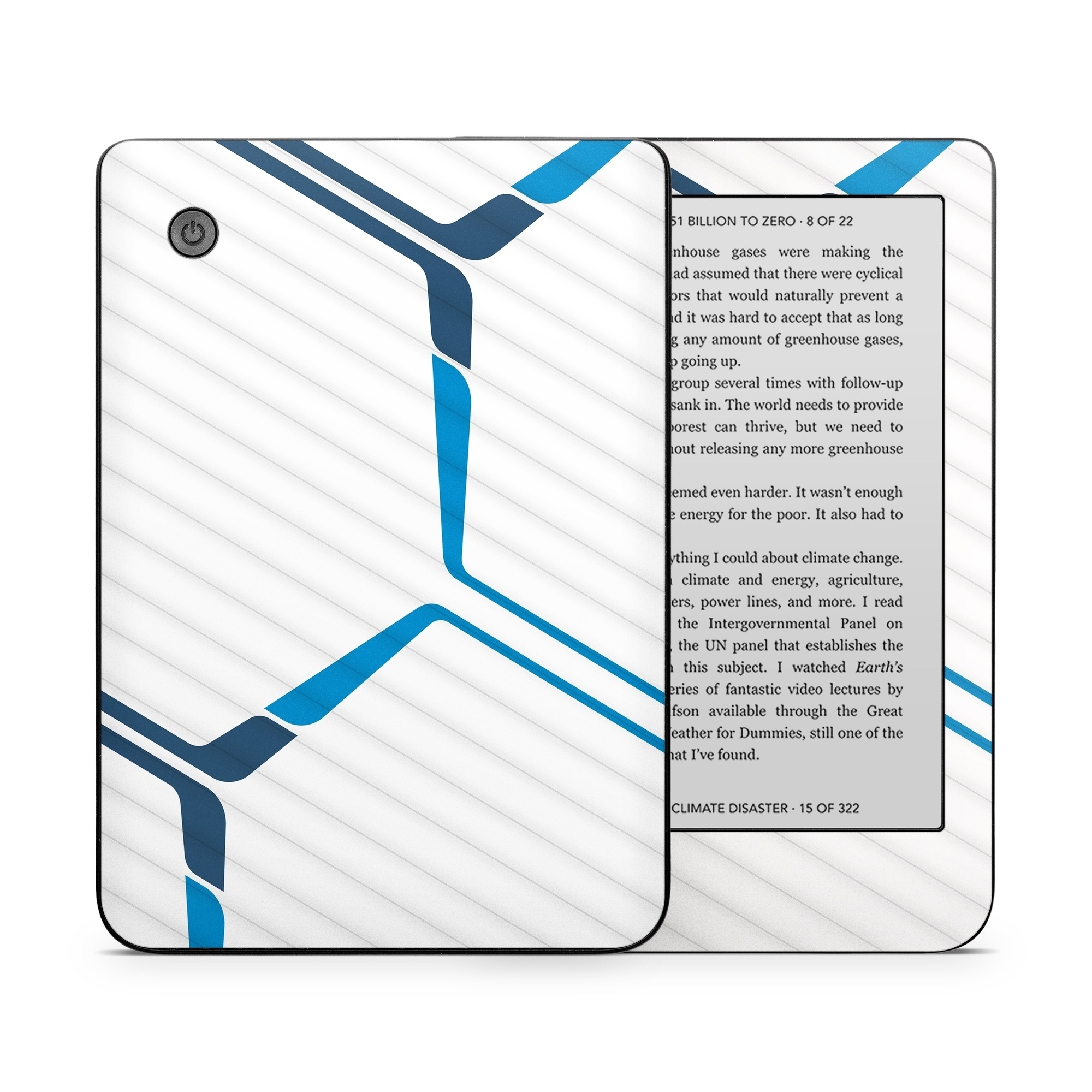 Kobo Clara 2E Skin design of Textile, Sleeve, Font, Parallel, Pattern, Electric blue, Jersey, Sportswear, Symmetry, Graphics, with white, blue colors
