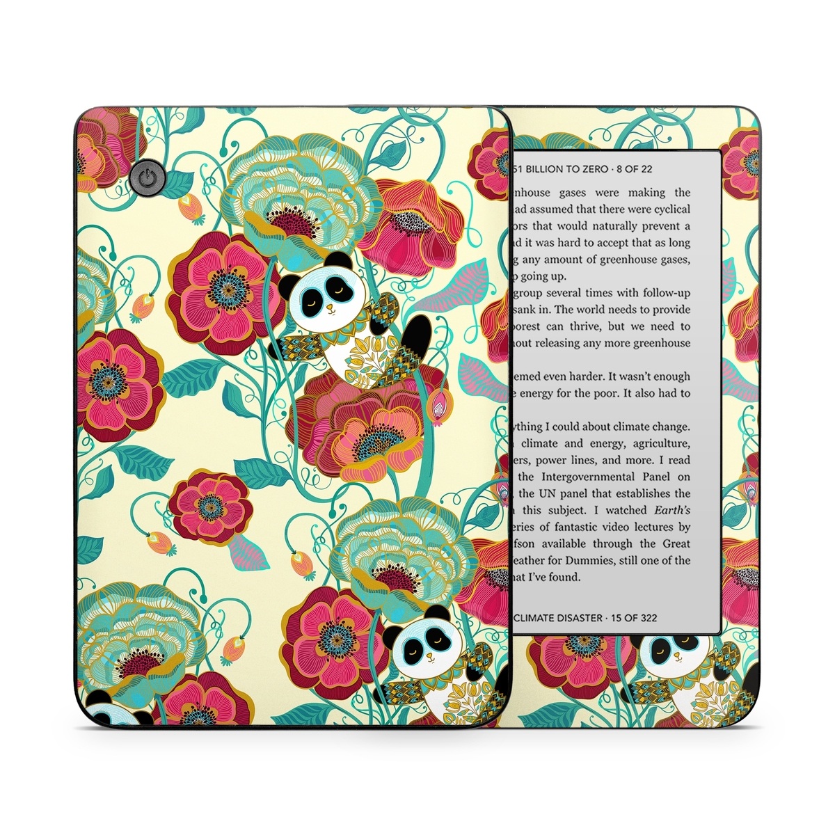 Kobo Clara 2E Skin design of Plant, Product, Green, Botany, Art, Flower, Pink, Rectangle, Red, Aqua, with white, red, pink, yellow, green, blue, black colors