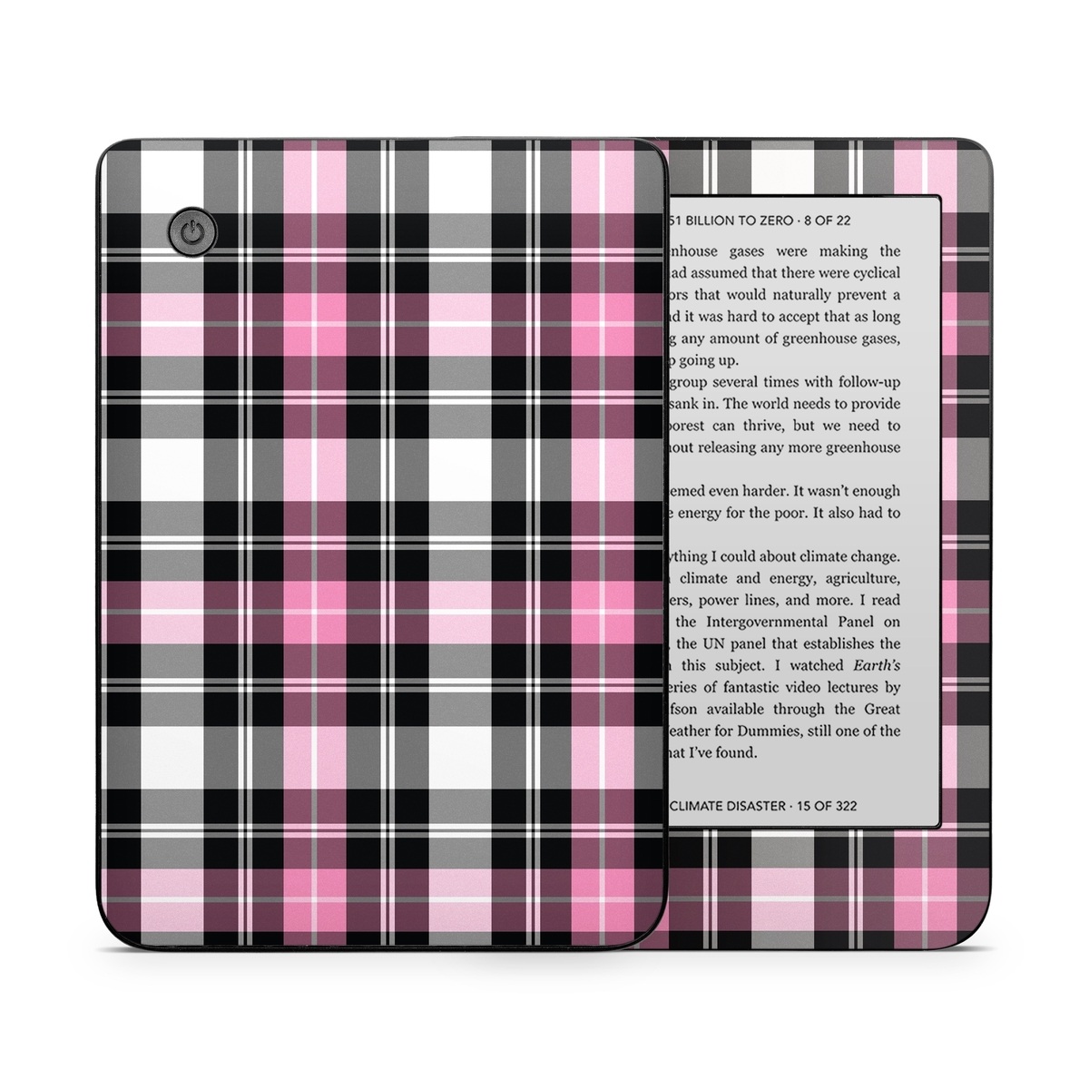 Kobo Clara 2E Skin design of Plaid, Tartan, Pattern, Pink, Purple, Violet, Line, Textile, Magenta, Design, with black, gray, pink, red, white, purple colors