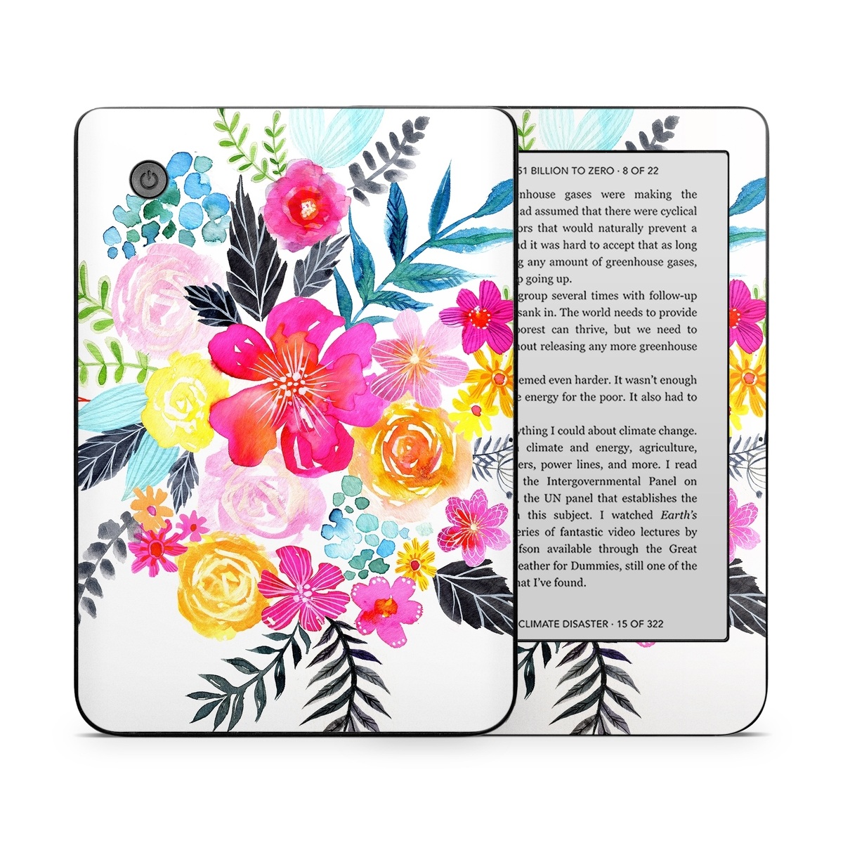 Kobo Clara 2E Skin design of Flower, Clip art, Bouquet, Plant, Illustration, Floral design, Pink, Petal, Botany, Design, with white, pink, orange, red, yellow, blue, black, green colors