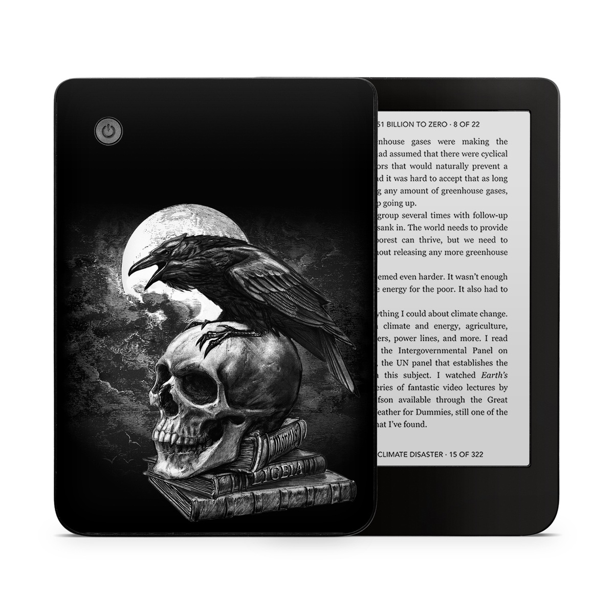 Kobo Clara 2E Skin design of Bone, Skull, Bird, Darkness, Monochrome, Wing, Black-and-white, Illustration, Beak, Fictional Character, Drawing, Symbol, with black, white, gray colors