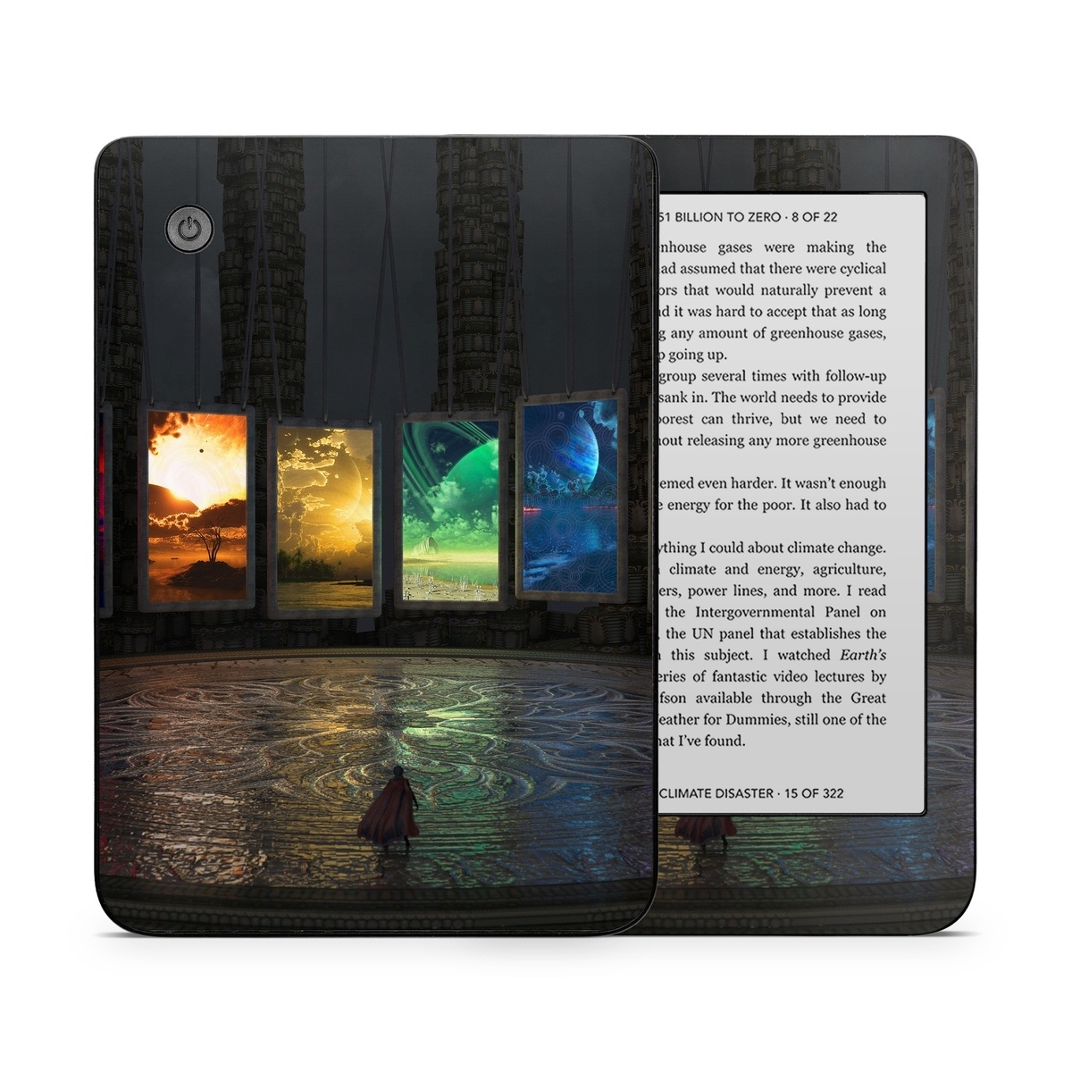 Kobo Clara 2E Skin design of Light, Lighting, Water, Sky, Technology, Night, Art, Geological phenomenon, Electronic device, Glass, with black, red, green, blue colors