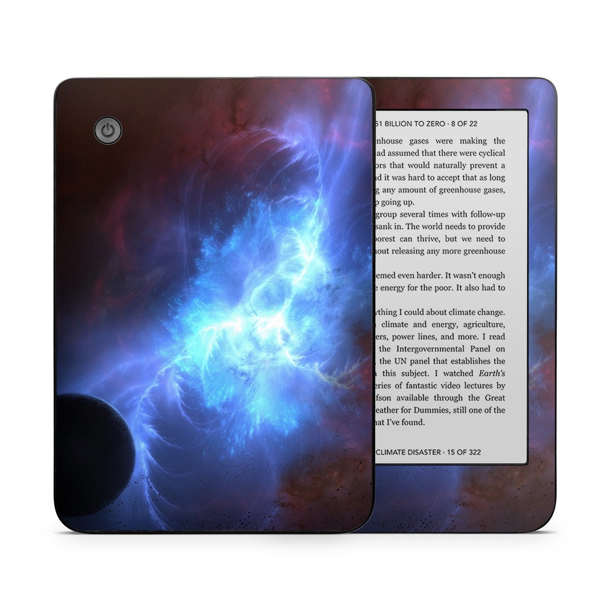 Kobo Clara 2E Skin design of Sky, Atmosphere, Outer space, Space, Astronomical object, Fractal art, Universe, Electric blue, Art, Organism, with black, blue, purple colors